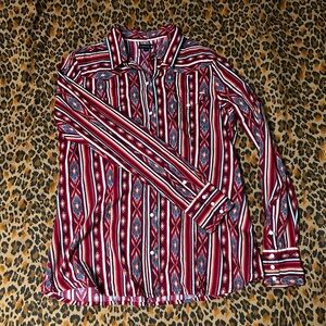 Tin Haul Burgundy and Turquoise Western Shirt